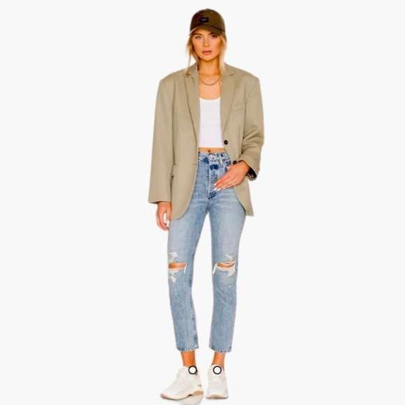 Agolde Riley High Rise Distressed Straight Leg Jeans Size 26 - Picture 1 of 10